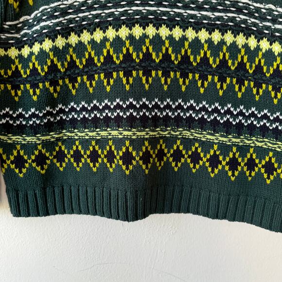Talbots size L/P Green Yellow Warm pullover sweater size L/P - Picture 4 of 8